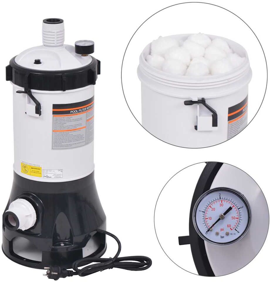vidaXL Pompe filtrante de piscine 185 W 4,4 m³/h
