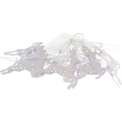 Dekoobjekt "Weihnachtsdeko", weiß, MYFLAIR MÖBEL & ACCESSOIRES, Dekofiguren, LED-Lichterkette mit Rentieren, mit 10 LEDs, Länge ca. 168 cm