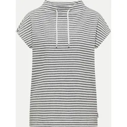 Strukturshirt mit Tunnelzug Grau M