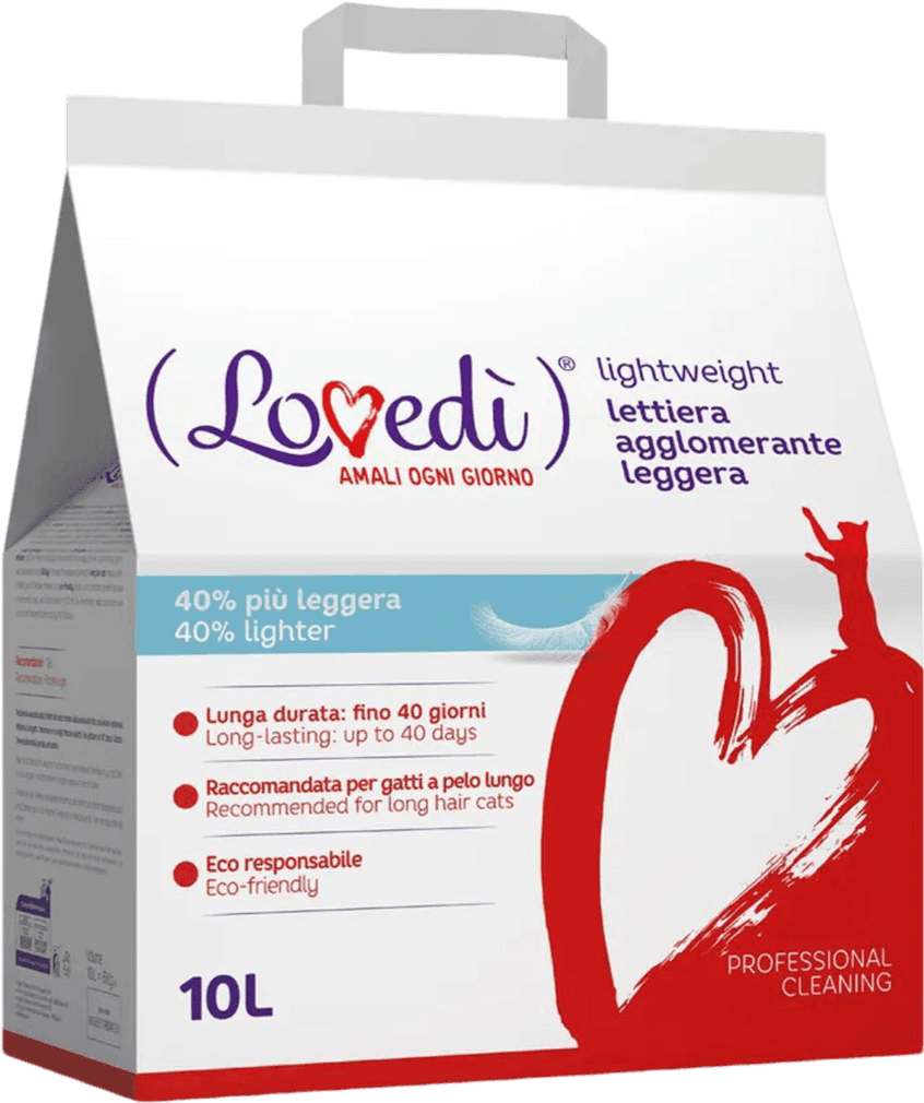 Kit Risparmio 3x10L Lovedi Lettiera Gatto Agglomerante Leggera BENTONITE