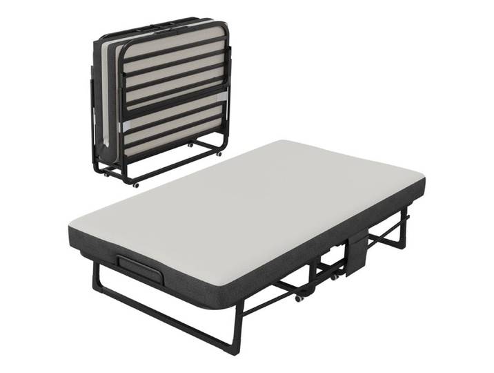 Lit Pliant 190 × 114cm – Matelas Mousse Mémoire 12cm Cadre Métal Renforcé