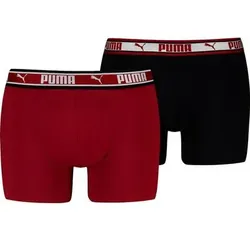PUMA Herren Unterhose DUAL LOGO BOXER 2P, Größe S in Rot Rot