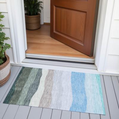 Addison Rugs Machine Washable Indoor/Outdoor Striped Meli Chantille Rug