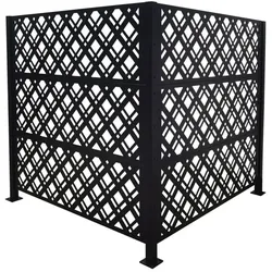 Relaxdays Mülltonnenverkleidung 120 cm Höhe Schwarz
