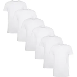 Bamboo basics Herren T-Shirt RUBEN, 6er Pack - Unterhemd, Rundhals, Single Jersey Weiß / L