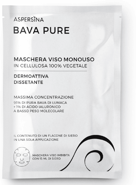 Pharmalife research Pharmalife Aspersina Bava Pure Maschera Viso Monouso Cellulosa 100% Vegetale 15 Ml