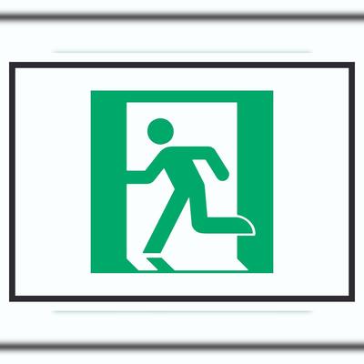 HB-Druck Rettungsweg links Symbol A4 (210x297mm) Schild