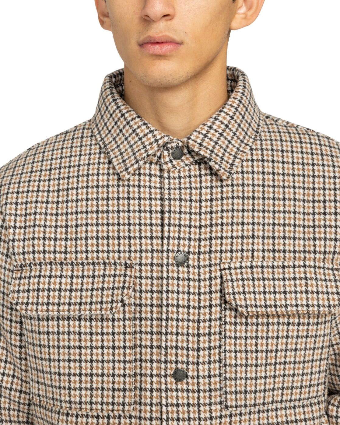 Outdoorjacke ELEMENT "Lodge Check", Herren, Gr. XL, beige (dogtooth java), Obermaterial: 100% Polyester., Jacken Outdoorjacke dogtooth java XL