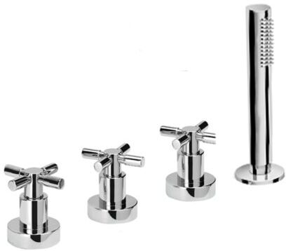 Herzbach Stilo Wannen-Vierloch-Armatur 14.952450.2.01 Fliesen/Wannenrandmontage, chrom