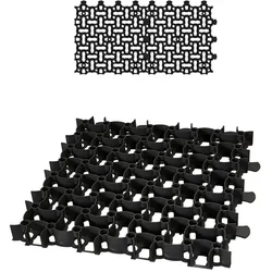 BigDean 2x Rasengitter Paddockplatte SCHWARZ 50x50 cm Rasenmatten Rasenwaben Kiesgitter Parkplatzrasen 0,5m2