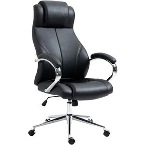 CLP Bürostuhl Salford, 314904, schwarz, Echt Leder, belastbar bis 136 kg