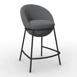 Barhocker Zoa Grau Struktur Gepolstert