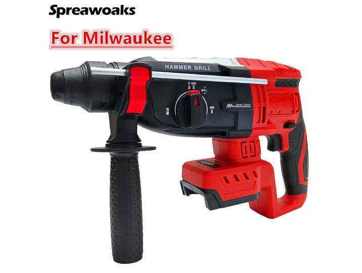 Pour Milwaukee 18V batterie sans brosse perceuse à percussion électrique 28MM marteau à percussion rotatif sans fil 4 Modes outils électriques