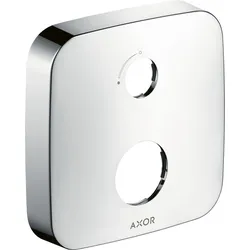 hansgrohe AXOR Verlängerungsrosette, softsquare, 2-Loch, mit Mengenregulierungspfeil, 14974800, Farbe: Edelstahl-Optik