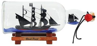Uplift Picks Pirate Ship In A Bottle Nautical Glass Decor Mini Ship Ornament 23 Cm