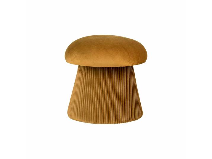 Pouf en velours ocre
