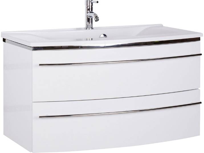Waschtisch SAPHIR 3040 , weiss (weiß, weiß), B:92,4cm H:90cm T:48cm, Waschtische, Waschtisch, Breite 92,4 cm