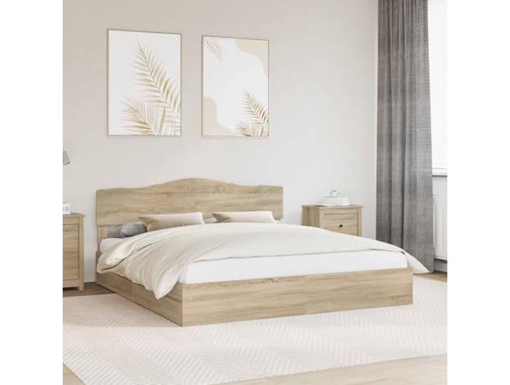 RJPLMFV Aufbewahrungsbett Sonoma-Eiche, 180 x 200 cm, Holz Mit Schubladen, modernes Design, inklusive Lattenrost, für kleine Wohnungen