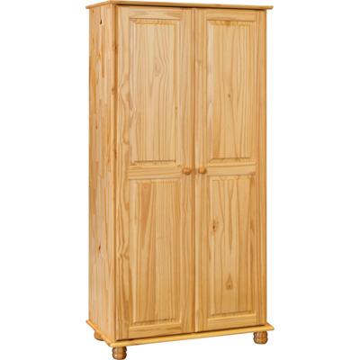 Kleiderschrank MÖBILIA "Chur", beige (natur), B:82cm H:170cm T:52cm, Massivholz, Schränke, Kleiderschrank