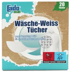 Farb- und Schmutzfangtücher Cado mat Wäsche Weiß 25 Tücher Schützt 2-fach-aktiv vor Vergrauungen und Verfärbungen