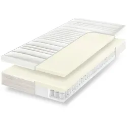 Dreamer Junges Wohnen 7-Zonen-Latex-Tonnentaschenfederkernmatraze  Senso 3 ¦ weiß ¦ Maße (cm): B: 90 H: 24