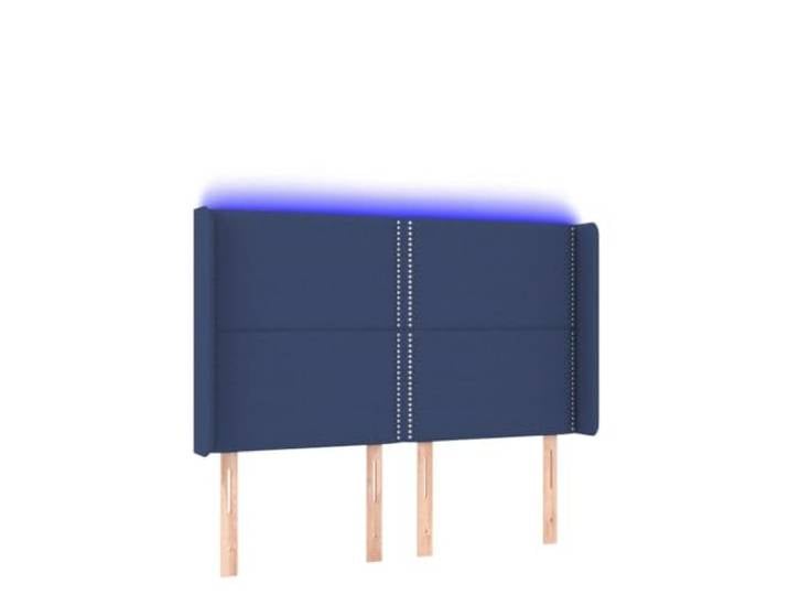 HGLADYU LED Kopfteil Stoff blau 147x16x118/128 cm höhenverstellbar, höhenverstellbares Kopfteil blau Stoff 147x16x118/128 cm, LED