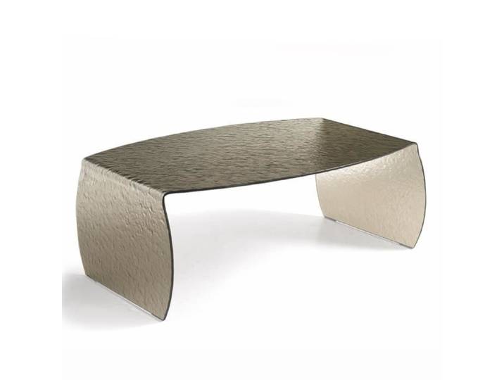 Table basse en verre trempé bombé bronze - ELMO - Salon - Asymétrique - Contemporain - Design