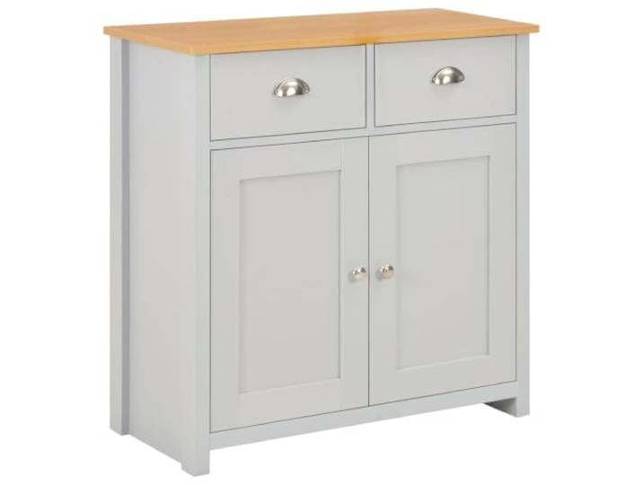 HEFZGDB Sideboard aus Holzwerkstoff mit Melamin als Zeitloses Sideboard für die Inneneinrichtung, graues mit Staufächern und 2 Schubladen, ideal als Konsolenschrank für den Flur