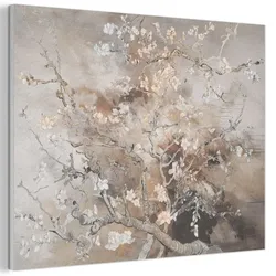 AKUSTIKBILD Mandelblüte - Kunst - Van Gogh - Beige - Abstrakt Wanddeko 70x50 cm