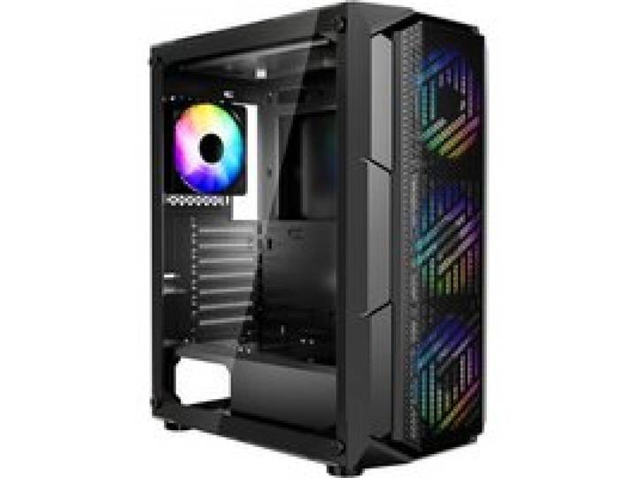 VEVOR Boîtier PC Gamer, Tour Moyenne, avec 4 Ventilateurs ARGB 120 mm, Panneau Verre Trempé Haut Débit d'Air, Filtre Anti-poussière, Gestion des Câbles, pour GPU 320 mm Longueur, pour ATX, M-ATX, ITX