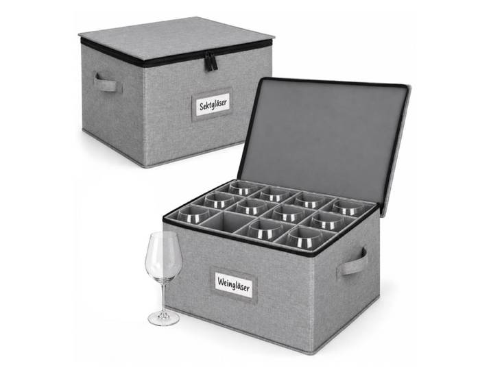 Relaxdays Boîte vaisselle, lot de 2