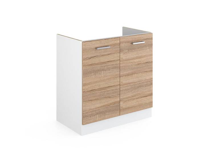 Vicco Unterschrank R-Line, Sonoma/Weiß, 80 cm ohne Arbeitsplatte (1-St)