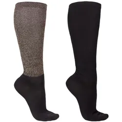 Qhp, Unisex, Sportsocken, reitstrümpfe noël (x2) (35 - 38), Schwarz, Grau