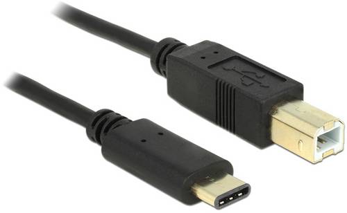 Delock USB-Kabel USB 2.0 USB-B Stecker, USB-C Stecker 2.00m Schwarz 83330