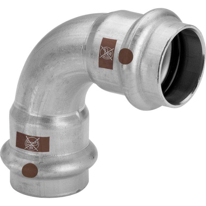 Viega Temponox Bogen 809690 54 mm, 90Grad, Stahl, nicht rostend, SC-Contur
