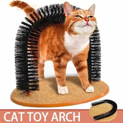 Multisell Products Hub Self Grooming Cat Toy Arch With Massage Rubbing Brush, Scratching Pad Toy For Cats Self Grooming Cat Toy Arch With Massage Rubbing Brush, Scratching Pad Toy For Cats
