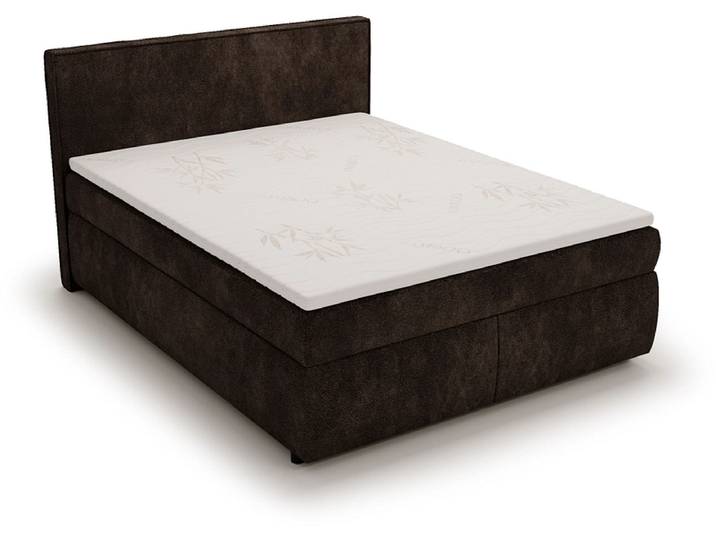 Boxspringbett SONIA dunkelgrau 140x200cm halbfest