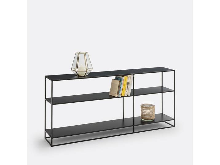 LA REDOUTE Bibliothèque basse, en métal acier, 2 fonctions, MIVA Noir