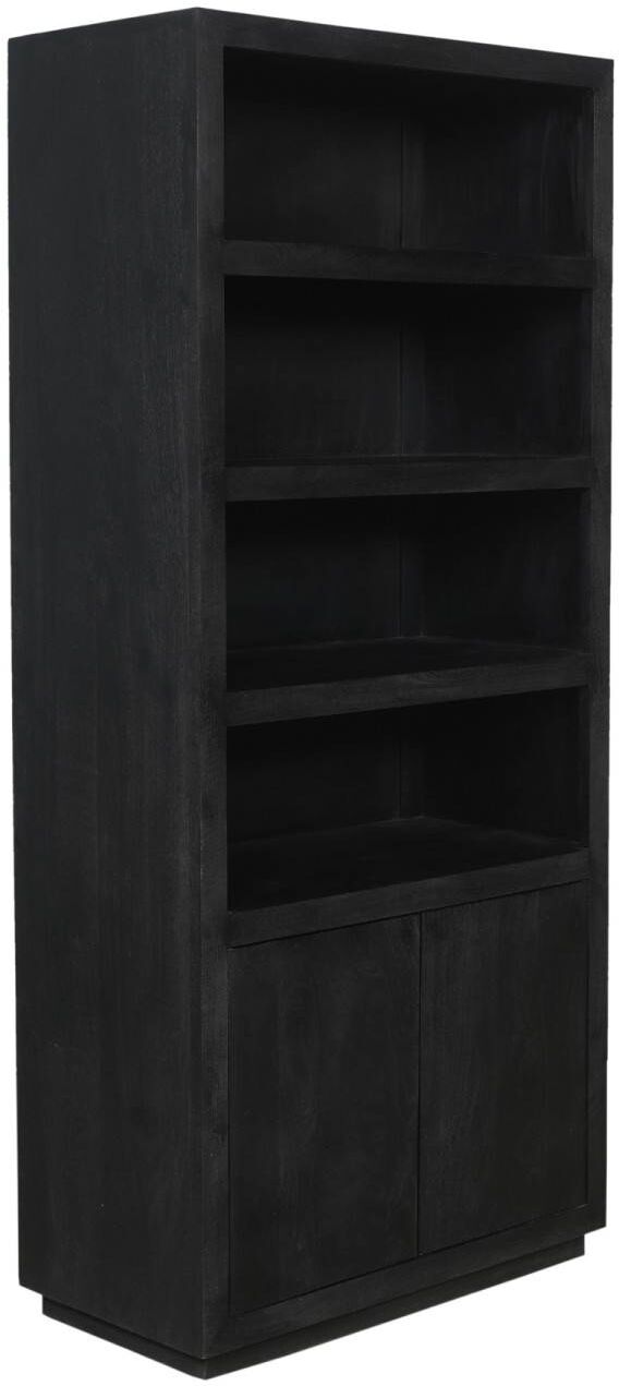Pharao24.de Bücherregal Schrank Regal in Schwarz 200 cm hoch