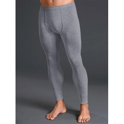Lange Unterhose KINGS CLUB, Herren, Gr. 9, 2 Stk., grau (grau, meliert), 100% Baumwolle, Unterhosen Lange Unterhose
