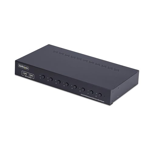 StarTech 8-Port DisplayPort 1.2 KVM Switch met USB Hub en 4K 60Hz ondersteuning, 1U Rackmount