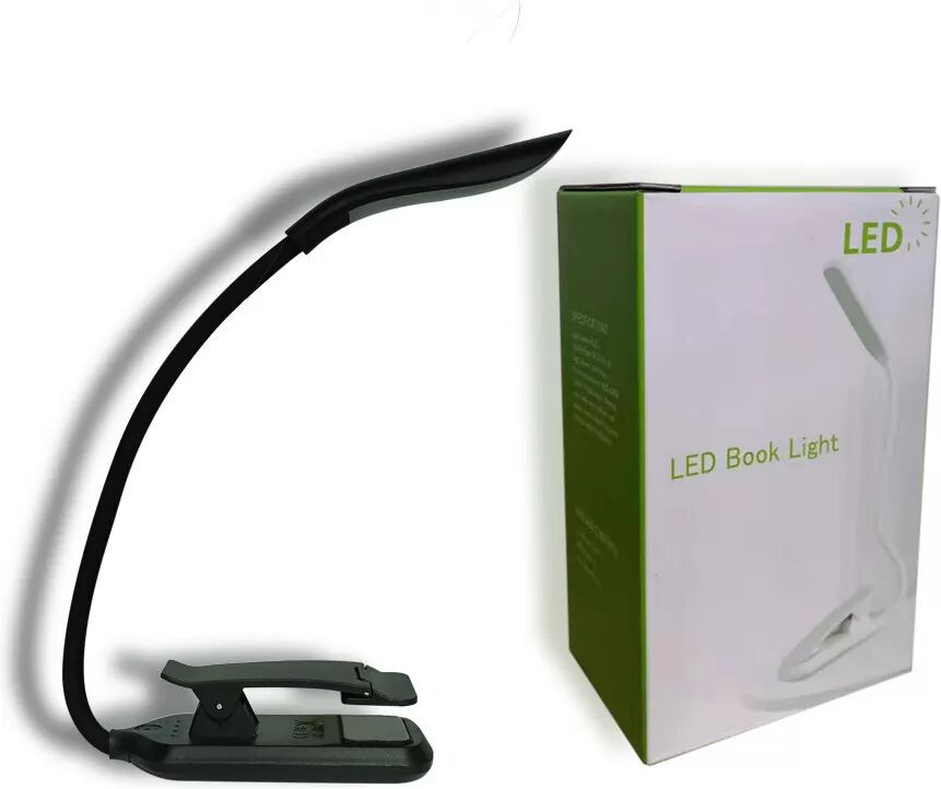 INF Leselampe, LED-Buchlampe mit 3 Lichtmodi, wiederaufladbar Schwarz