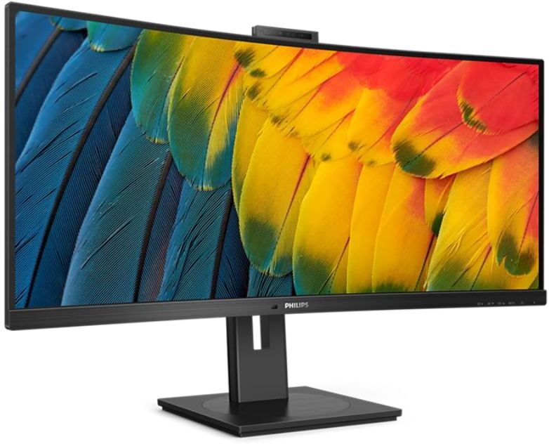 Philips 34B1U5600CH Moniteur incurvé WQHD USB-C Moniteur incurvé UltraWide WQHD de 34'' avec station d’accueil USB-C, webcam 5 MP et KVM intégré pour