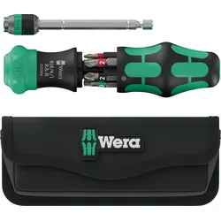 WERA 05051514001 - Kombi-Ratschenschrauber mit 6 Bits, 20RA-R, mit Tasche