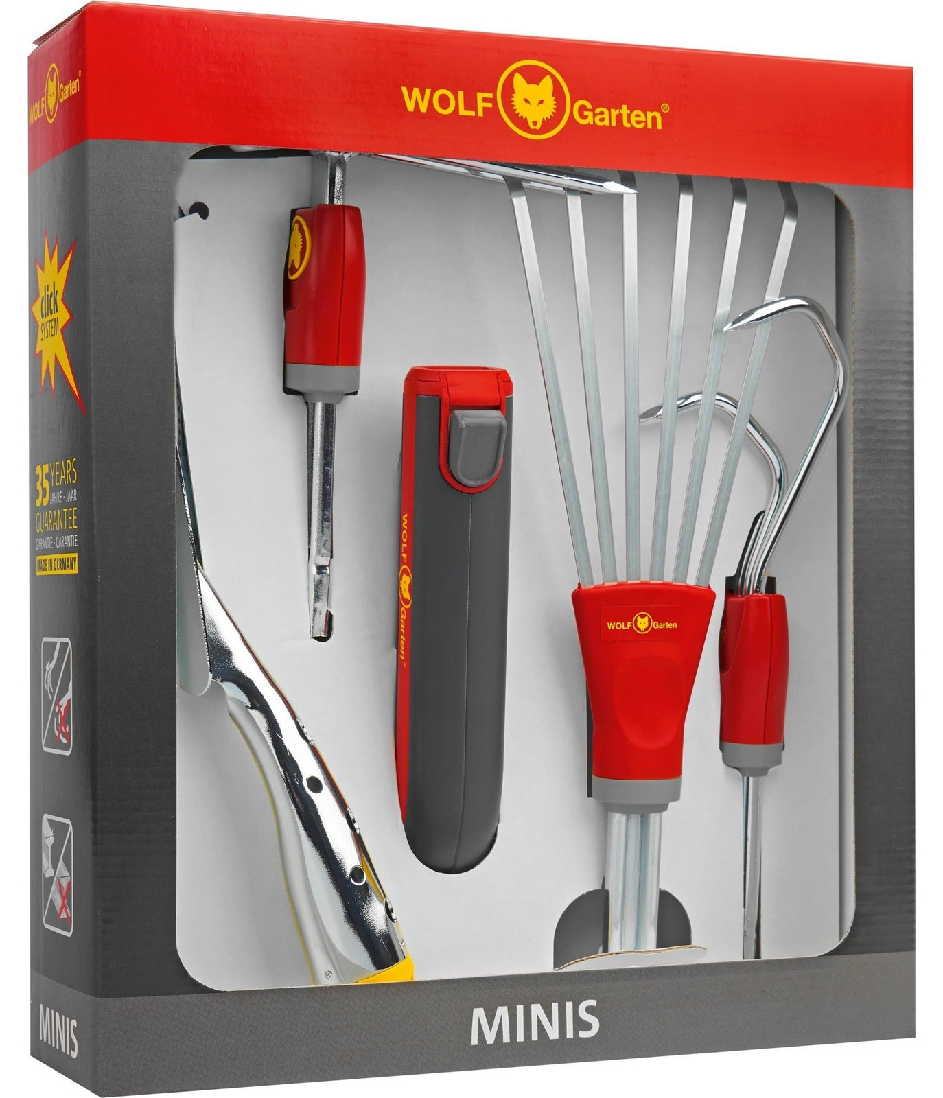 Wolf-Garten Multi-star Mini-set P 262, 5-delig (rood/grijs)