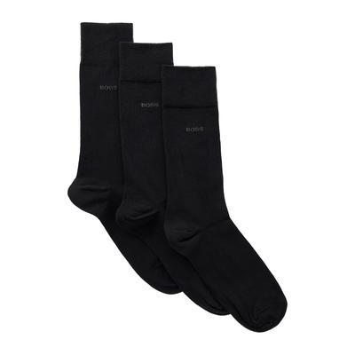 Socken BOSS "3P RS Uni", Jungen, Gr. 43-46, schwarz, Baumwollmischung, elastisch, Socken Socken