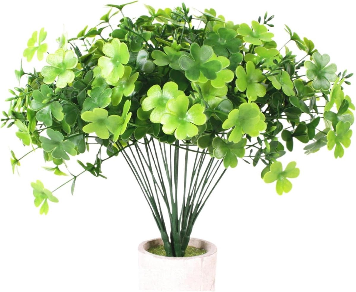 Set van 5 groene kunstplanten van zijde voor buiten decoratie
