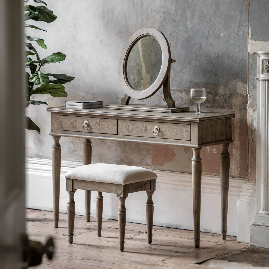 Fernleaf Mandie Dressing Table Ash 80cm H X 120cm W X 40cm D