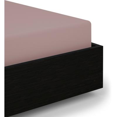 Spannbettlaken HECKETT & LANE "Elementi", rosa (canyon, rose), B:90cm L:220cm, Mako-Satin, Obermaterial: 100% Baumwolle, Bettlaken, Spannbettlaken, Laken aus 100% Baumwolle, hochwertiges Mako-Satin, Betttuch ab 90x200