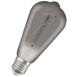 OSRAM LED VINTAGE E27 Glühlampe Edison in nostalgischer Kolbenform SMOKE 3,4W wie 10W extra warmweißes gemütliches Licht